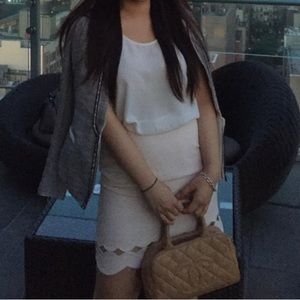 Club Monaco Pink Scalloped Cutout skirt size 2